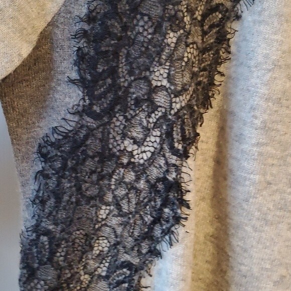 J. CREW LACE WOOL BLEND SWEATER GRAY BLACK SIZE SMALL - Picture 6 of 9